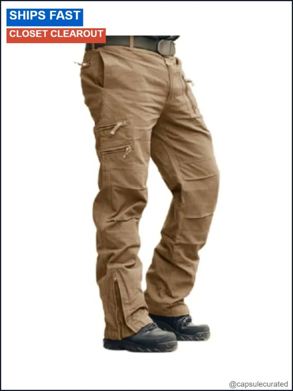 Mens Tactical Cargo Pants Ripstop Cotton Military Hiking Work